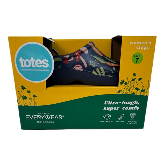 totes Women's Everywear Bailey Clog/Navy Floral/Size 7 - Picture 8 of 9